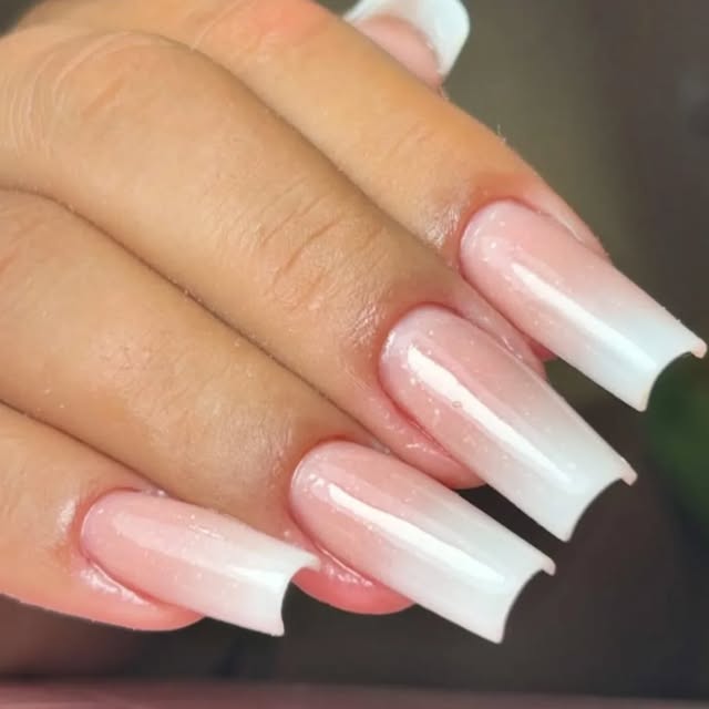 Alongamento quadrado ombré